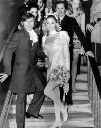 Roman Polanski and his young bride Sharon Tate in the 1970s reflections of 